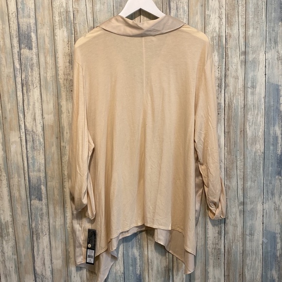 Daisy Fuentes women 3X mock tie front long sleeve collared blouse NWT - Picture 7 of 11